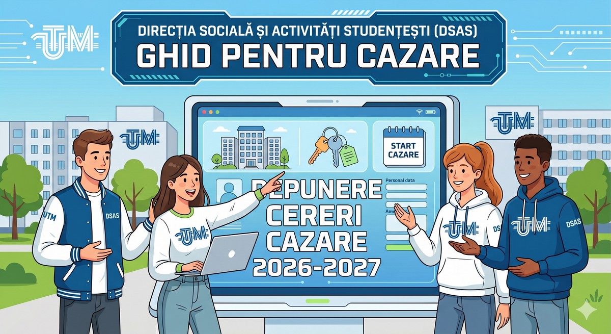 Cazarea studenților UTM în anul universitar 2025-2026